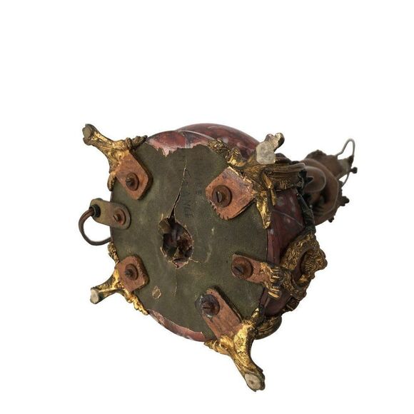 Antique Rococo Cherub Statue Bronze Table Lamp Marble Base - Picture 8 of 9